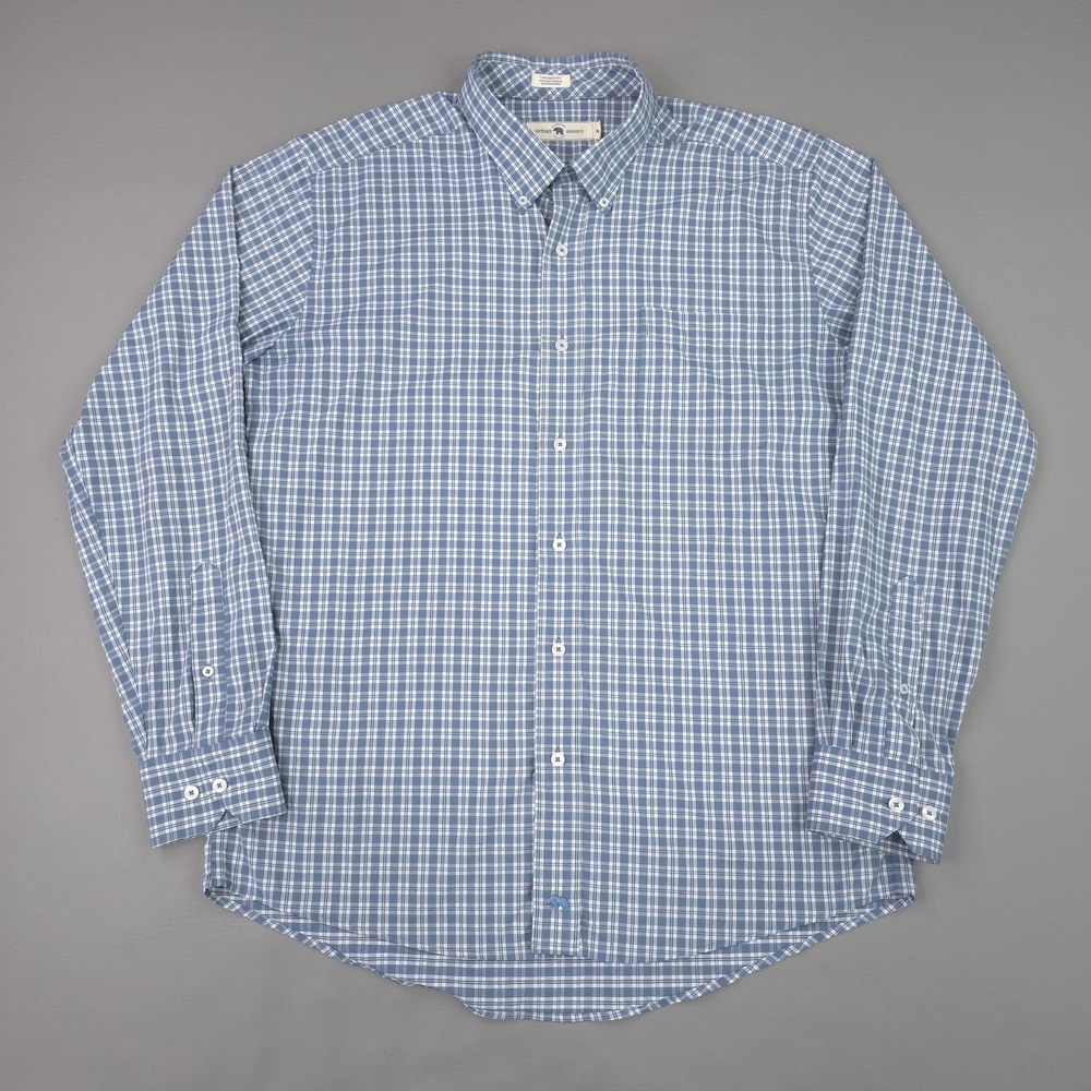 Onward Reserve Shirt Mens XL Blue Plaid Tailored Fit Performance Button Down - Picture 3 of 15